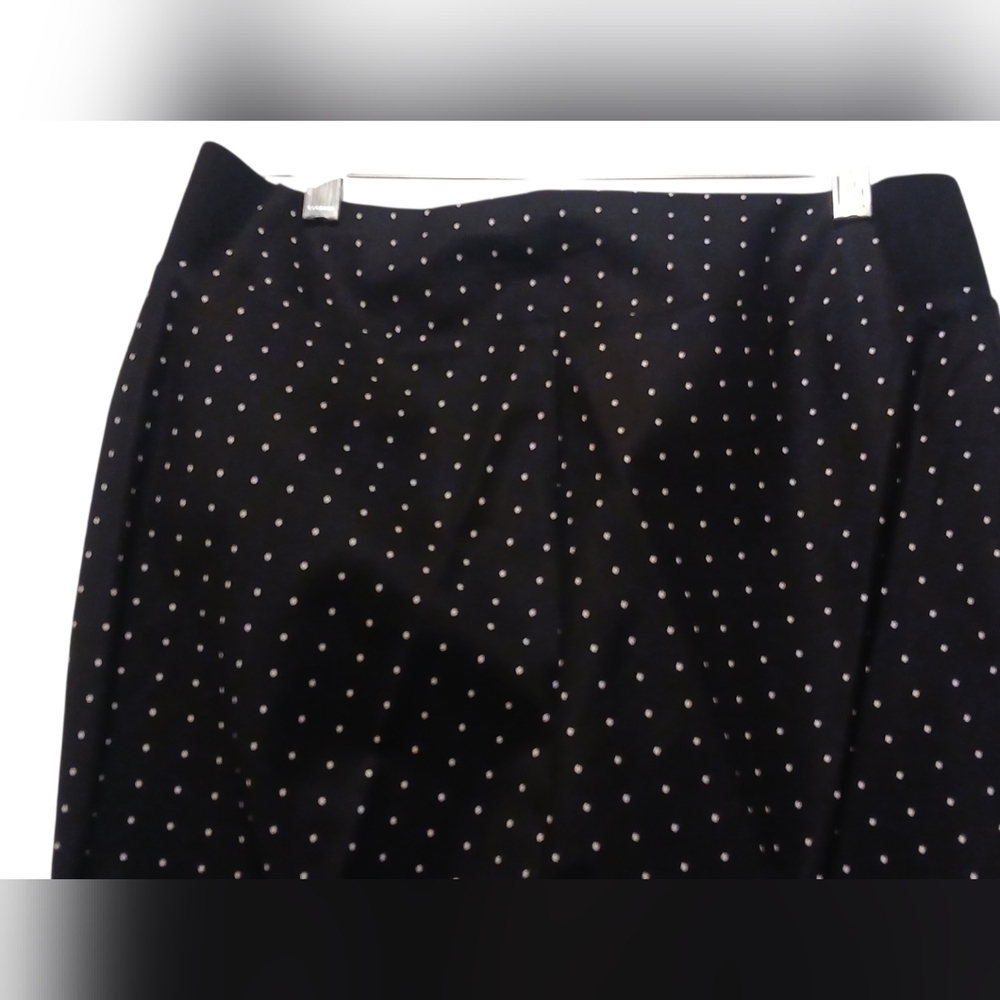 Investments - NWOT Black Ankle Pants W/ Ivory Diamonds, Side Elastic Waist, 4P, - Picture 10 of 10